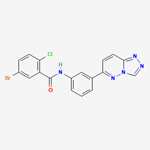 molecular formula C18H11BrClN5O B2582119 N-(3-([1,2,4]triazolo[4,3-b]pyridazin-6-yl)phenyl)-5-bromo-2-chlorobenzamide CAS No. 877635-20-6