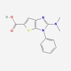 molecular formula C14H13N3O2S B2582123 2-(二甲氨基)-3-苯基-3H-噻吩并[2,3-d]咪唑-5-羧酸 CAS No. 924194-77-4
