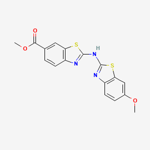 molecular formula C17H13N3O3S2 B2582133 Methyl 2-[(6-methoxy-1,3-benzothiazol-2-yl)amino]-1,3-benzothiazole-6-carboxylate CAS No. 862975-78-8