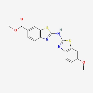 molecular formula C17H13N3O3S2 B2582133 2-[(6-甲氧基-1,3-苯并噻唑-2-基)氨基]-1,3-苯并噻唑-6-甲酸甲酯 CAS No. 862975-78-8