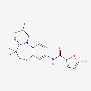 molecular formula C20H23BrN2O4 B2582135 5-bromo-N-(5-isobutyl-3,3-dimethyl-4-oxo-2,3,4,5-tetrahydrobenzo[b][1,4]oxazepin-8-yl)furan-2-carboxamide CAS No. 921834-61-9