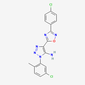 molecular formula C17H12Cl2N6O B2582138 1-(5-chloro-2-methylphenyl)-4-[3-(4-chlorophenyl)-1,2,4-oxadiazol-5-yl]-1H-1,2,3-triazol-5-amine CAS No. 892778-11-9