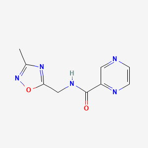 molecular formula C9H9N5O2 B2582145 N-((3-methyl-1,2,4-oxadiazol-5-yl)methyl)pyrazine-2-carboxamide CAS No. 1234886-48-6