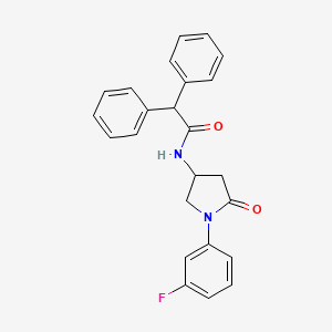 molecular formula C24H21FN2O2 B2582149 N-[1-(3-氟代苯基)-5-氧代吡咯烷-3-基]-2,2-二苯基乙酰胺 CAS No. 905661-92-9