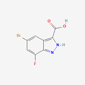 molecular formula C8H4BrFN2O2 B2582154 5-bromo-7-fluoro-1H-indazole-3-carboxylic acid CAS No. 1360953-31-6