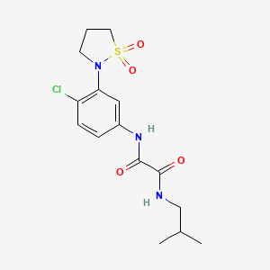 molecular formula C15H20ClN3O4S B2582159 N1-(4-chloro-3-(1,1-dioxidoisothiazolidin-2-yl)phenyl)-N2-isobutyloxalamide CAS No. 1105216-62-3