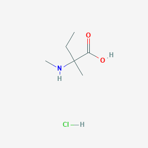 molecular formula C6H14ClNO2 B2582164 2-Methyl-2-(methylamino)butanoic acid;hydrochloride CAS No. 2649084-07-9