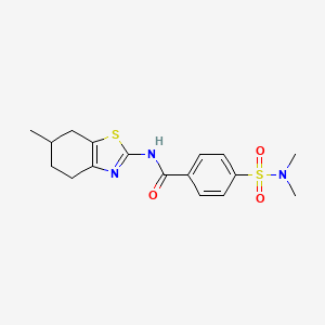 molecular formula C17H21N3O3S2 B2582165 4-(N,N-二甲基磺酰氨基)-N-(6-甲基-4,5,6,7-四氢苯并[d]噻唑-2-基)苯甲酰胺 CAS No. 313251-83-1