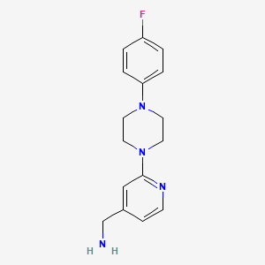 molecular formula C16H19FN4 B2582169 {2-[4-(4-Fluorophenyl)piperazin-1-yl]pyridin-4-yl}methanamine CAS No. 1016712-41-6