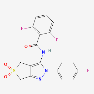 2,6-difluoro-N-[2-(4-fluorophenyl)-5,5-dioxo-4,6-dihydrothieno[3,4-c]pyrazol-3-yl]benzamide