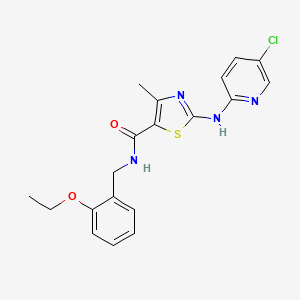 molecular formula C19H19ClN4O2S B2582189 2-[(5-chloropyridin-2-yl)amino]-N-(2-ethoxybenzyl)-4-methyl-1,3-thiazole-5-carboxamide CAS No. 1351772-18-3