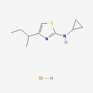 molecular formula C10H17BrN2S B2582196 4-(Butan-2-yl)-N-cyclopropyl-1,3-thiazol-2-amine hydrobromide CAS No. 2060063-11-6