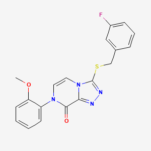 molecular formula C19H15FN4O2S B2582197 3-((3-fluorobenzyl)thio)-7-(2-methoxyphenyl)-[1,2,4]triazolo[4,3-a]pyrazin-8(7H)-one CAS No. 1243016-00-3