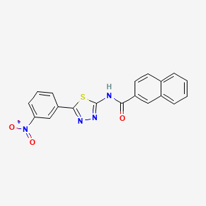 molecular formula C19H12N4O3S B2582201 N-[5-(3-nitrophenyl)-1,3,4-thiadiazol-2-yl]naphthalene-2-carboxamide CAS No. 391862-50-3