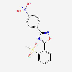 molecular formula C15H11N3O5S B2582202 Methyl 2-[3-(4-nitrophenyl)-1,2,4-oxadiazol-5-yl]phenyl sulfone CAS No. 339015-75-7