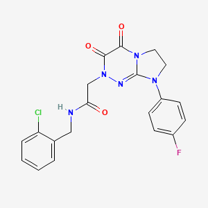 molecular formula C20H17ClFN5O3 B2582204 N-(2-氯苄基)-2-(8-(4-氟苯基)-3,4-二氧代-3,4,7,8-四氢咪唑并[2,1-c][1,2,4]三嗪-2(6H)-基)乙酰胺 CAS No. 941888-21-7