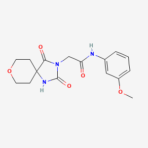 molecular formula C16H19N3O5 B2582205 2-(2,4-二氧代-8-氧杂-1,3-二氮杂螺[4.5]癸-3-基)-N-(3-甲氧基苯基)乙酰胺 CAS No. 1775505-22-0