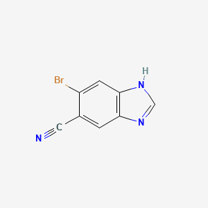 molecular formula C8H4BrN3 B2582212 1H-Benzimidazole-5-carbonitrile, 6-bromo- CAS No. 294192-25-9
