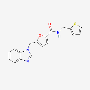 5-((1H-benzo[d]imidazol-1-yl)methyl)-N-(thiophen-2-ylmethyl)furan-2-carboxamide