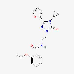 molecular formula C20H22N4O4 B2582219 N-(2-(4-cyclopropyl-3-(furan-2-yl)-5-oxo-4,5-dihydro-1H-1,2,4-triazol-1-yl)ethyl)-2-ethoxybenzamide CAS No. 1797396-11-2