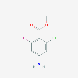 molecular formula C8H7ClFNO2 B2582222 4-氨基-2-氯-6-氟苯甲酸甲酯 CAS No. 1365993-10-7