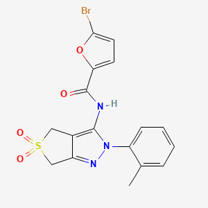molecular formula C17H14BrN3O4S B2582230 5-bromo-N-(5,5-dioxido-2-(o-tolyl)-4,6-dihydro-2H-thieno[3,4-c]pyrazol-3-yl)furan-2-carboxamide CAS No. 449785-35-7