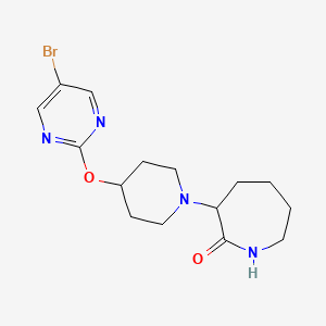 molecular formula C15H21BrN4O2 B2582231 3-[4-(5-Bromopyrimidin-2-yl)oxypiperidin-1-yl]azepan-2-one CAS No. 2415454-38-3