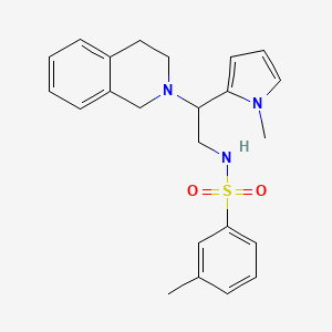 molecular formula C23H27N3O2S B2582232 N-(2-(3,4-dihydroisoquinolin-2(1H)-yl)-2-(1-methyl-1H-pyrrol-2-yl)ethyl)-3-methylbenzenesulfonamide CAS No. 1049368-86-6
