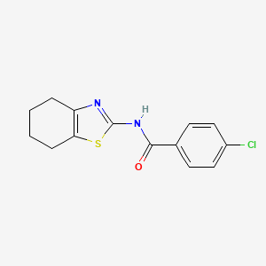 molecular formula C14H13ClN2OS B2582233 4-chloro-N-(4,5,6,7-tetrahydrobenzo[d]thiazol-2-yl)benzamide CAS No. 303755-79-5