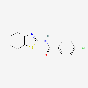 molecular formula C14H13ClN2OS B2582233 4-cloro-N-(4,5,6,7-tetrahidro-1,3-benzotiazol-2-il)benzamida CAS No. 303755-79-5