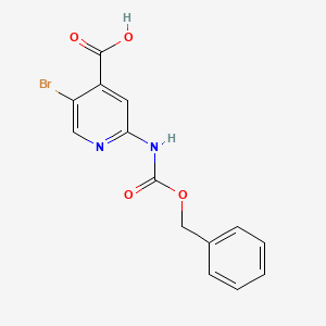 molecular formula C14H11BrN2O4 B2582239 5-Bromo-2-(phenylmethoxycarbonylamino)pyridine-4-carboxylic acid CAS No. 2287286-33-1