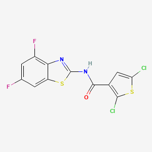 molecular formula C12H4Cl2F2N2OS2 B2582240 2,5-dichloro-N-(4,6-difluorobenzo[d]thiazol-2-yl)thiophene-3-carboxamide CAS No. 862807-19-0