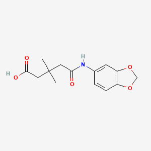 molecular formula C14H17NO5 B2582251 4-(Benzo[1,3]dioxol-5-ylcarbamoyl)-3,3-dimethyl-butyric acid CAS No. 436088-57-2