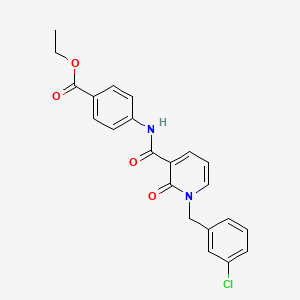 molecular formula C22H19ClN2O4 B2582253 Ethyl 4-(1-(3-chlorobenzyl)-2-oxo-1,2-dihydropyridine-3-carboxamido)benzoate CAS No. 946255-00-1