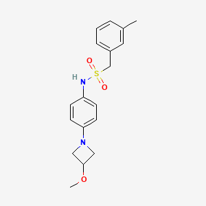 molecular formula C18H22N2O3S B2582255 N-(4-(3-methoxyazetidin-1-yl)phenyl)-1-(m-tolyl)methanesulfonamide CAS No. 2034491-50-2