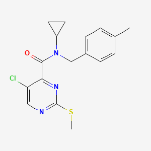 molecular formula C17H18ClN3OS B2582258 5-chloro-N-cyclopropyl-N-[(4-methylphenyl)methyl]-2-(methylsulfanyl)pyrimidine-4-carboxamide CAS No. 1241489-89-3