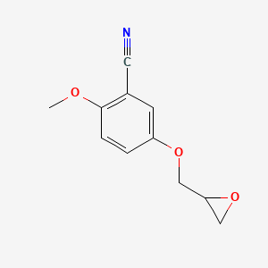molecular formula C11H11NO3 B2582260 2-Methoxy-5-(oxiran-2-ylmethoxy)benzonitrile CAS No. 2411219-52-6