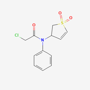 molecular formula C12H12ClNO3S B2582261 2-氯-N-(1,1-二氧化-2,3-二氢噻吩-3-基)-N-苯基乙酰胺 CAS No. 392314-55-5