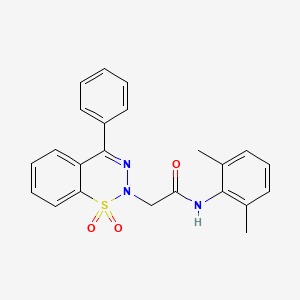 molecular formula C23H21N3O3S B2582262 N-(2,6-二甲苯基)-2-(1,1-二氧化-4-苯基-2H-1,2,3-苯并噻二嗪-2-基)乙酰胺 CAS No. 1031554-71-8