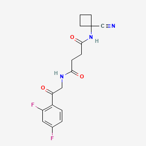 molecular formula C17H17F2N3O3 B2582263 N-(1-氰基环丁基)-N'-[2-(2,4-二氟苯基)-2-氧代乙基]丁二酰胺 CAS No. 1281135-13-4