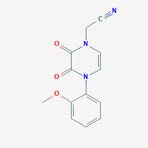 molecular formula C13H11N3O3 B2582267 2-[4-(2-甲氧基苯基)-2,3-二氧代吡嗪-1-基]乙腈 CAS No. 898454-13-2