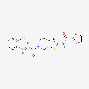 molecular formula C20H16ClN3O3S B2582268 (E)-N-(5-(3-(2-chlorophenyl)acryloyl)-4,5,6,7-tetrahydrothiazolo[5,4-c]pyridin-2-yl)furan-2-carboxamide CAS No. 1351663-94-9