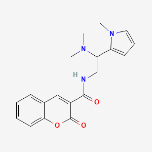 molecular formula C19H21N3O3 B2582270 N-(2-(二甲氨基)-2-(1-甲基-1H-吡咯-2-基)乙基)-2-氧代-2H-色烯-3-甲酰胺 CAS No. 1049388-54-6
