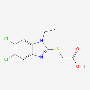 2-((5,6-Dichloro-1-ethyl-1H-benzo[d]imidazol-2-yl)thio)acetic acid