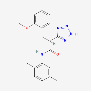 molecular formula C19H21N5O2 B2582275 N-(2,5-dimethylphenyl)-3-(2-methoxyphenyl)-2-(2H-tetrazol-5-yl)propanamide CAS No. 483993-66-4