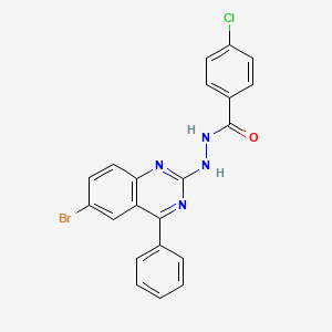 molecular formula C21H14BrClN4O B2582276 N’-(6-bromo-4-fenilquinazolin-2-il)-4-clorobenzohidrazida CAS No. 321968-14-3