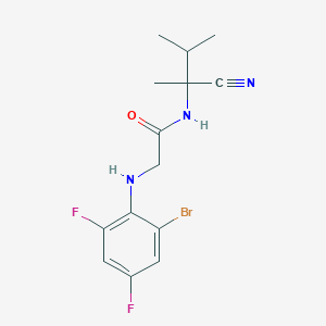 molecular formula C14H16BrF2N3O B2582277 2-[(2-bromo-4,6-difluorophenyl)amino]-N-(1-cyano-1,2-dimethylpropyl)acetamide CAS No. 1797885-11-0