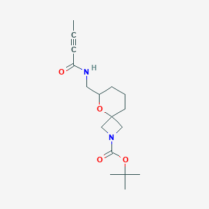 molecular formula C17H26N2O4 B2582303 Tert-butyl 6-[(but-2-ynoylamino)methyl]-5-oxa-2-azaspiro[3.5]nonane-2-carboxylate CAS No. 2411308-25-1