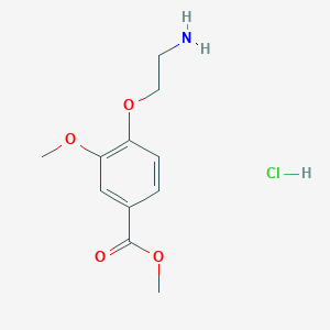 molecular formula C11H16ClNO4 B2582313 4-(2-Aminoethoxy)-3-methoxybenzoic acid methyl ester hydrochloride CAS No. 2413885-52-4