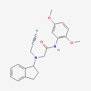 molecular formula C22H24N2O3 B2582319 2-[2,3-Dihydro-1H-inden-1-yl(prop-2-ynyl)amino]-N-(2,5-dimethoxyphenyl)acetamide CAS No. 1333568-84-5